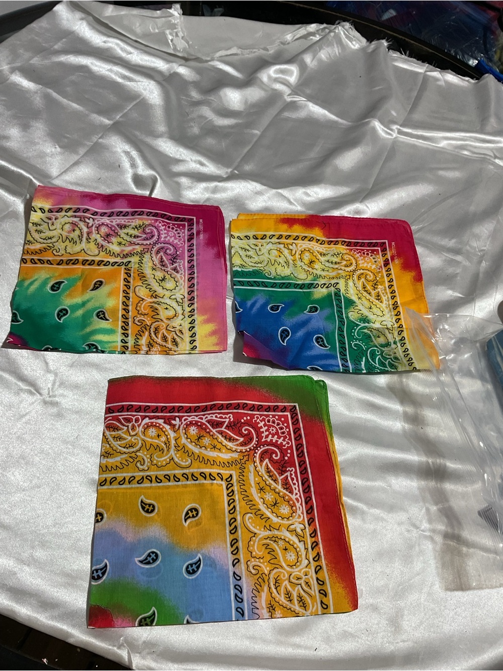 3 Multicolor Paisley Bandana Set - Home Accents